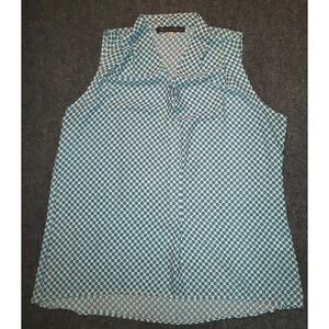 Rose and Olive‎ Top Blouse Womens XL Green Black White
